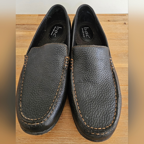 BOC Born Concept Brampton Mens Pebbled Black Leather Slip On Loafers, - Picture 4 of 10